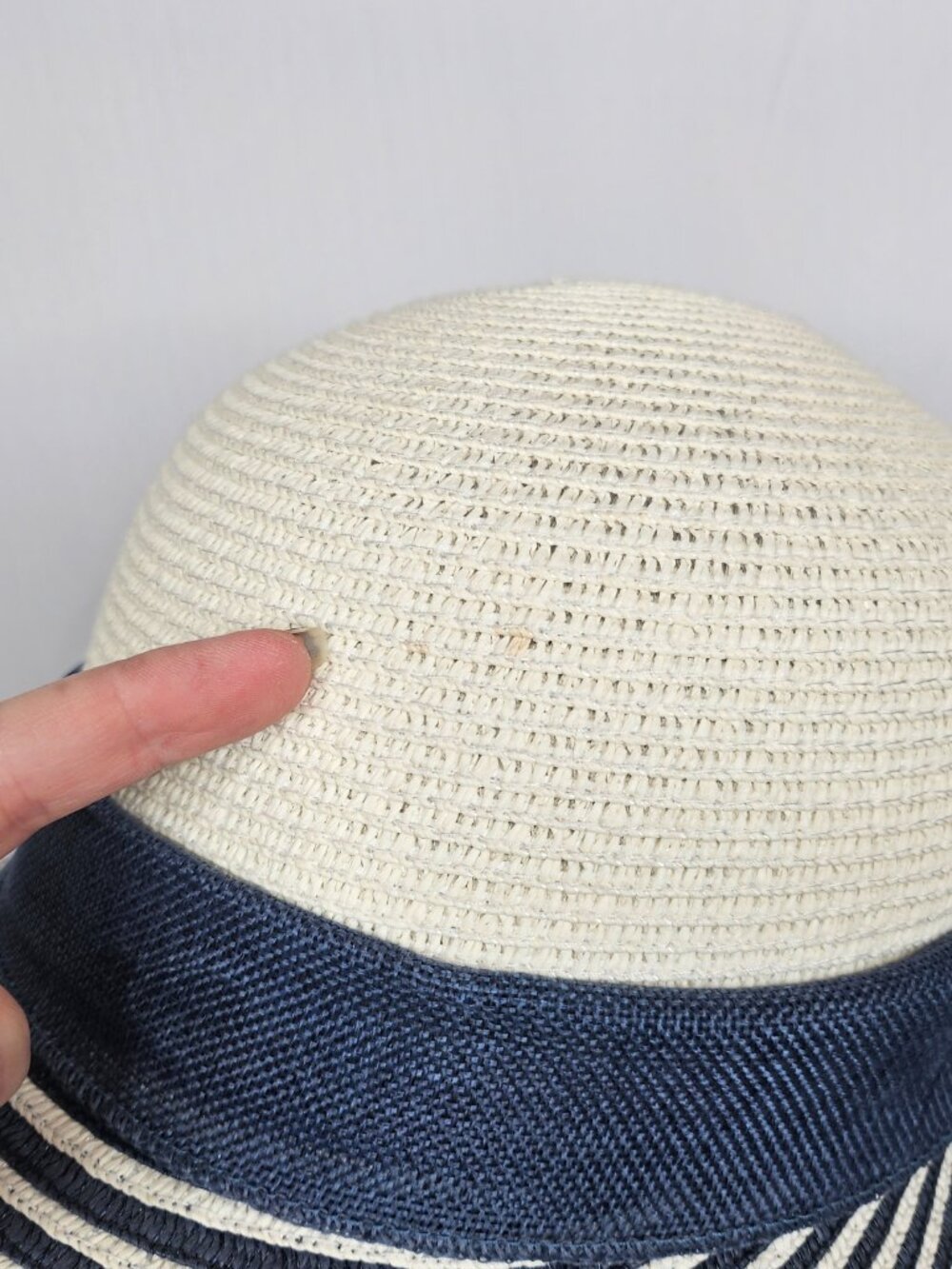 Packable Wide Brim Sun Hat | Navy Bow | Beach Resort Cruise | Adjustable - Picture 13 of 16